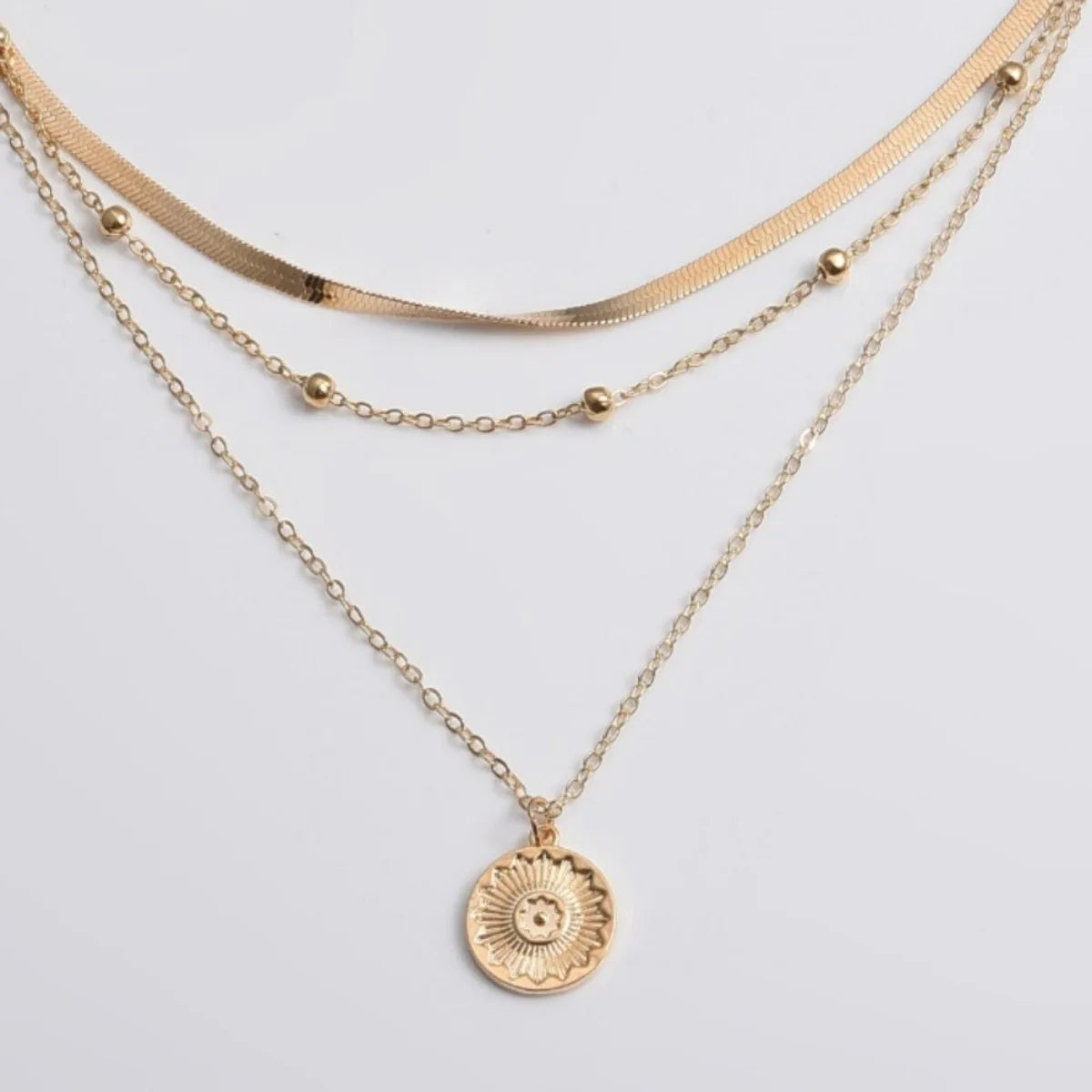 Luna Layered Silver Chain Necklace