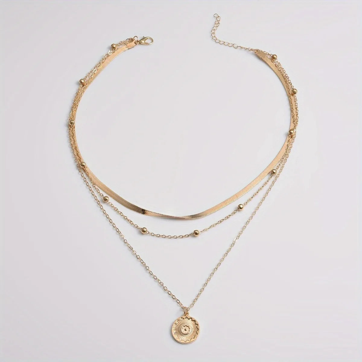 Luna Layered Silver Chain Necklace