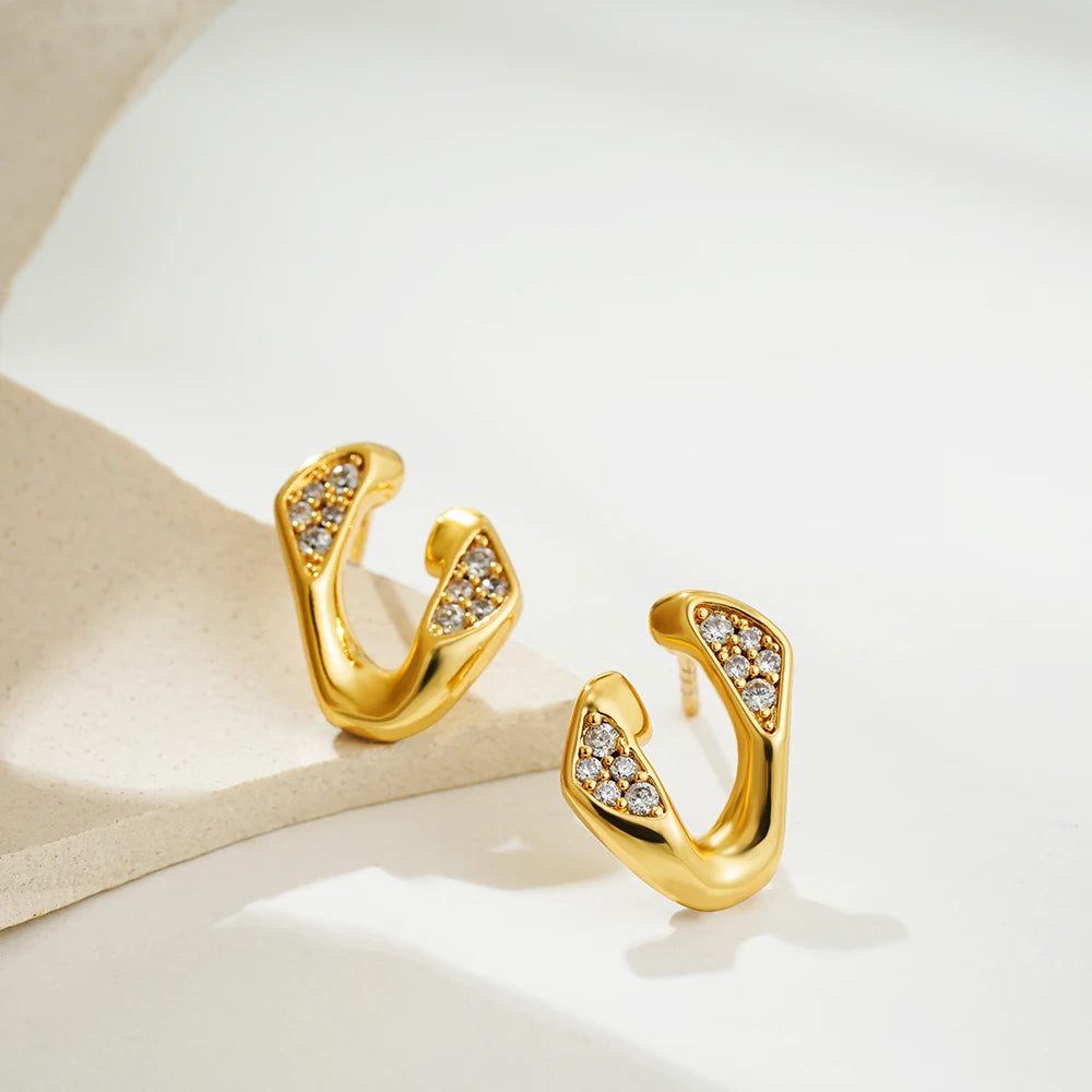 Golden Interlock Luxe Knot Earrings