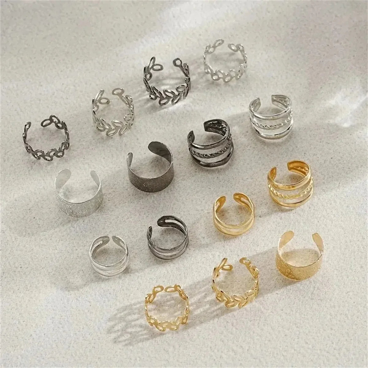 Whispering Leaf Harmony – Clip-On Earring Set (5/15 Pcs)