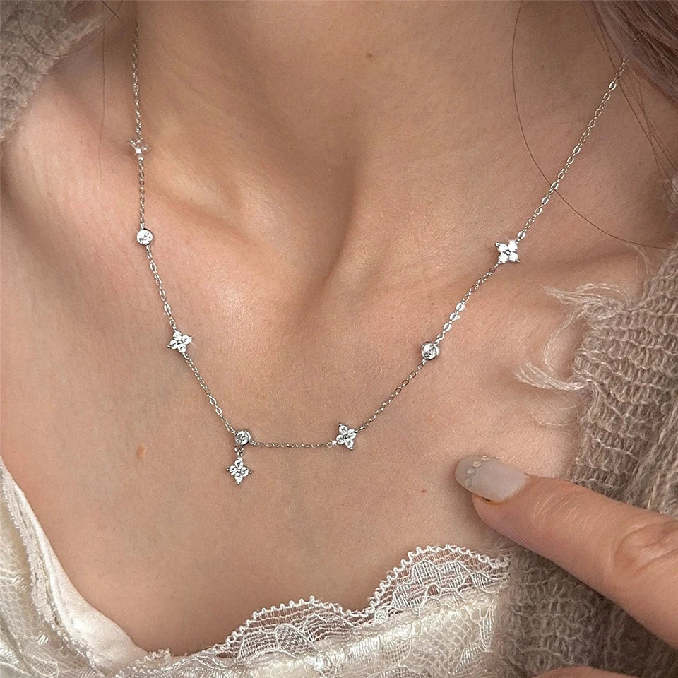 Lucky Bloom Zircon Necklace