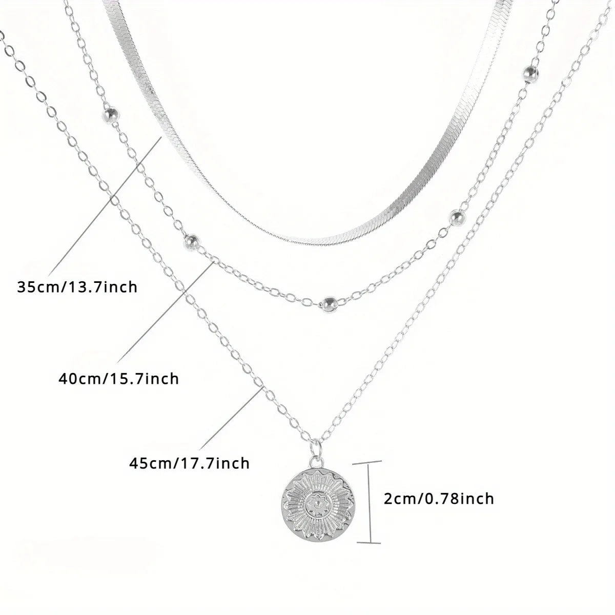 Luna Layered Silver Chain Necklace