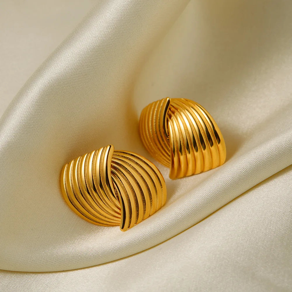 Golden Interlock Luxe Knot Earrings