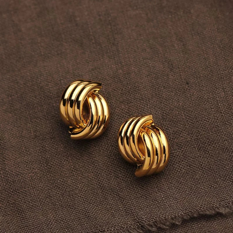 Golden Interlock Luxe Knot Earrings