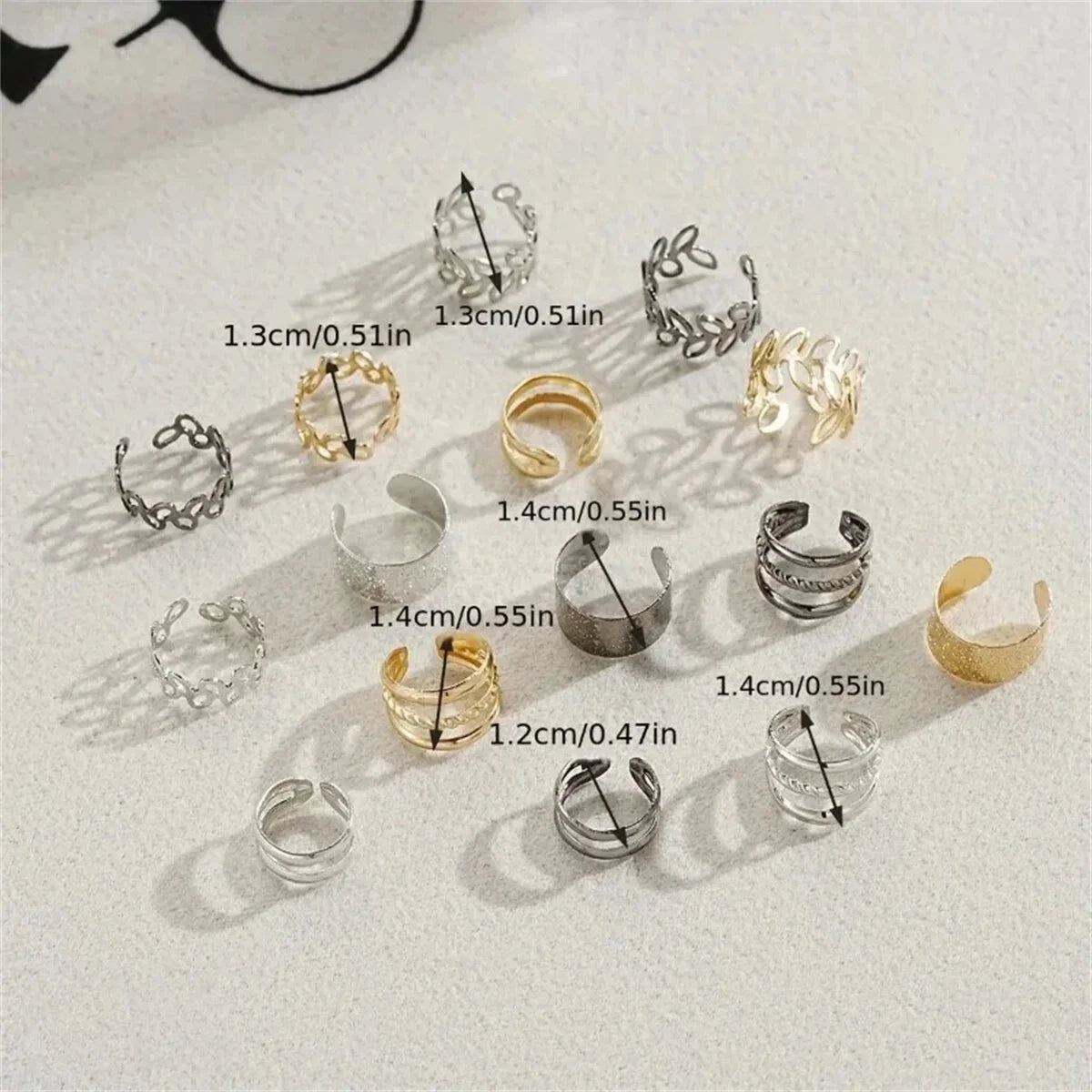 Whispering Leaf Harmony – Clip-On Earring Set (5/15 Pcs)