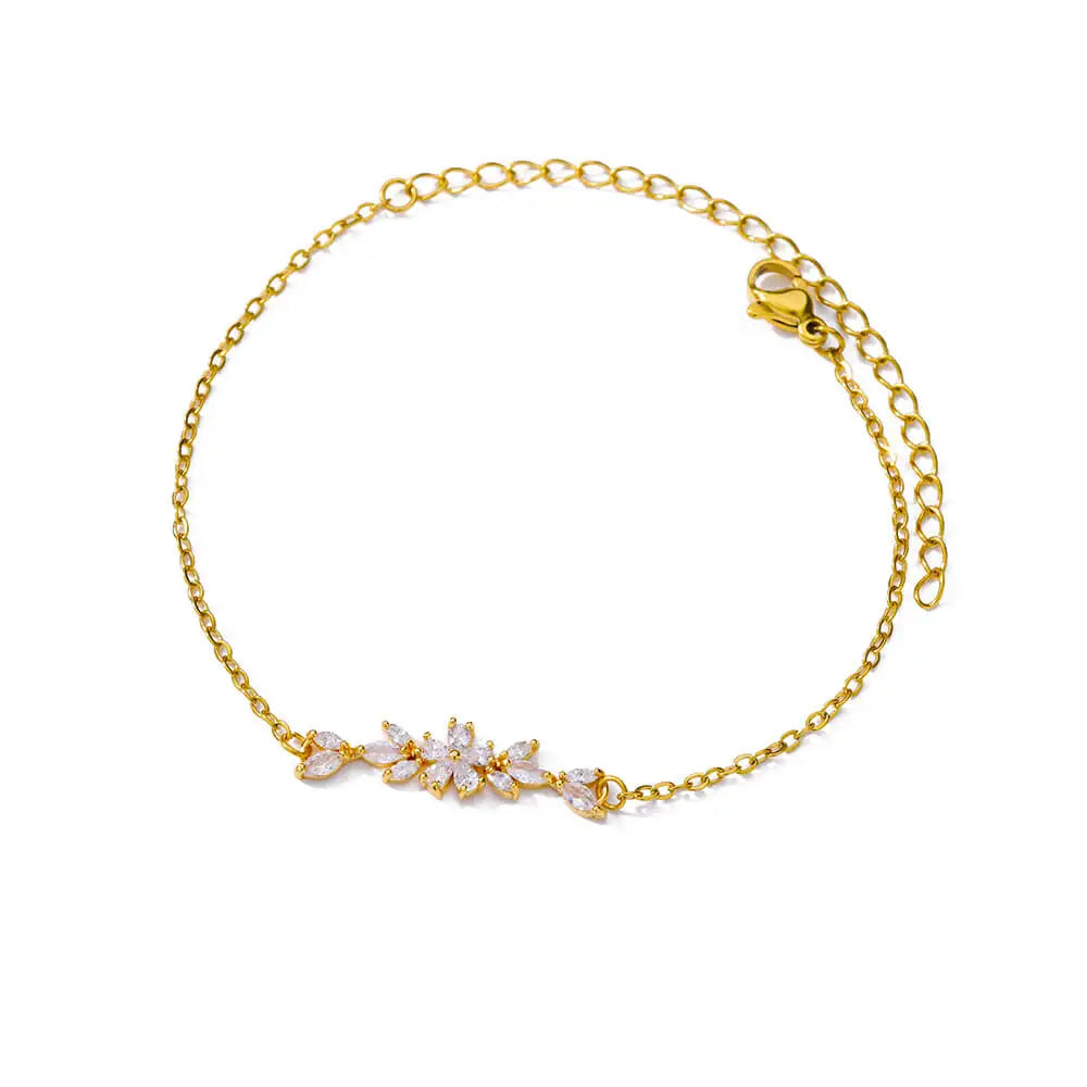 Floral Radiance Gold Bracelet