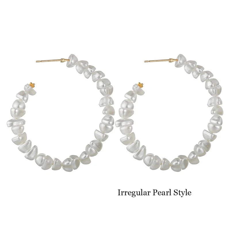 Royal Pearl Halo Hoops