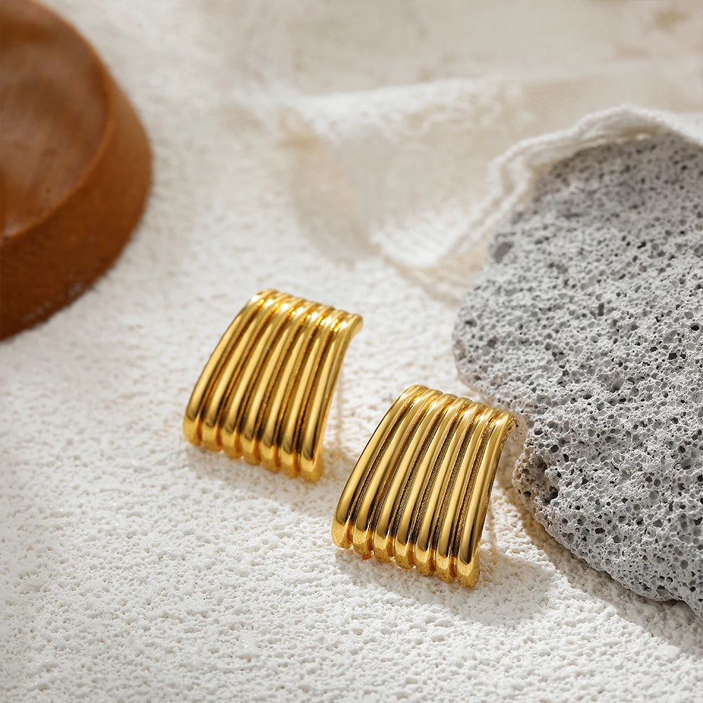 Golden Interlock Luxe Knot Earrings