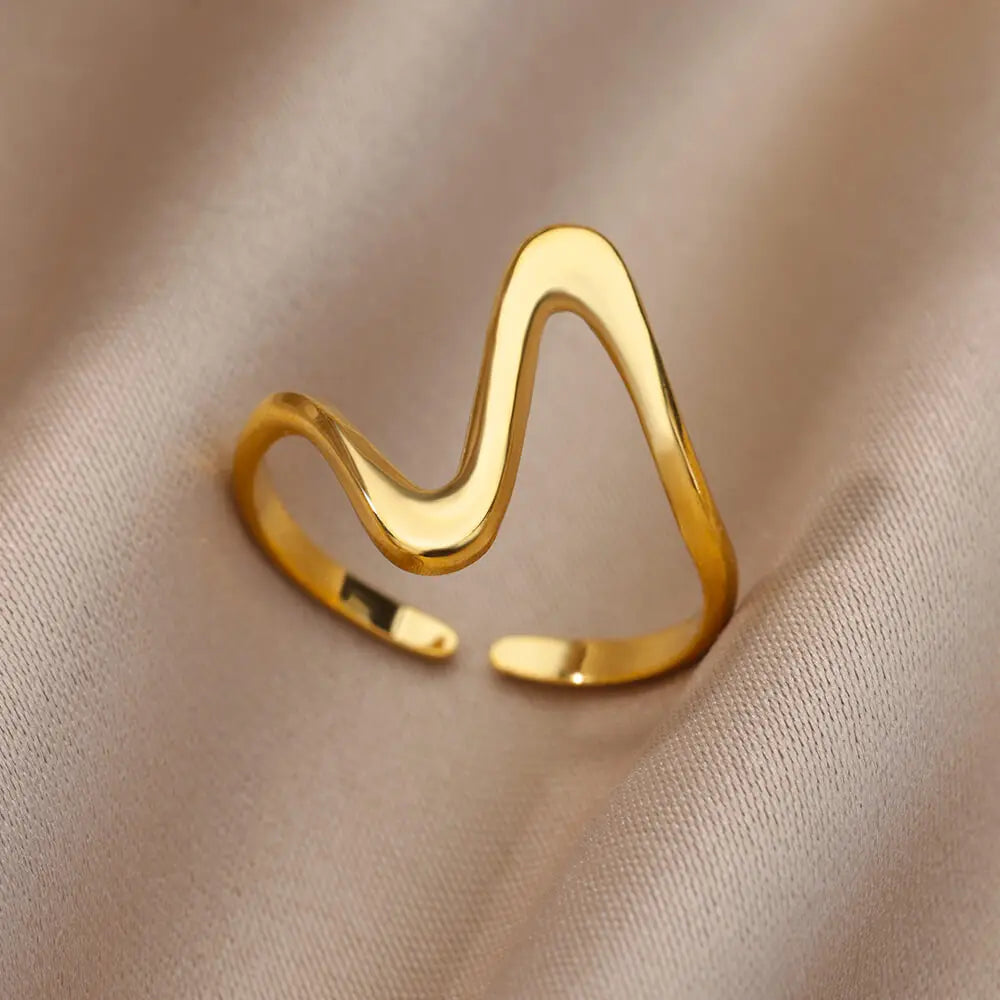 Vintage Geometric Wave Rings