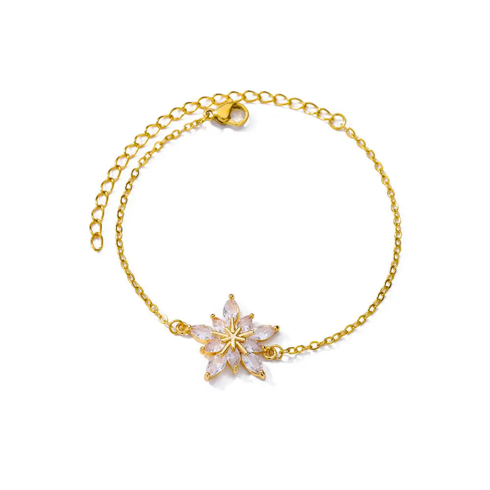Floral Radiance Gold Bracelet