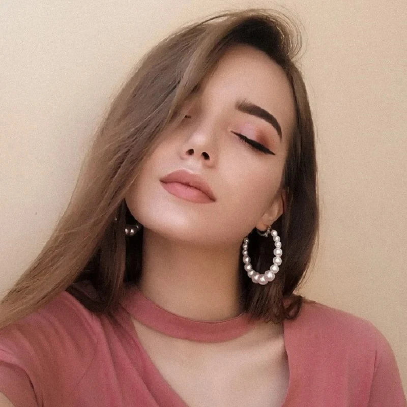 Royal Pearl Halo Hoops