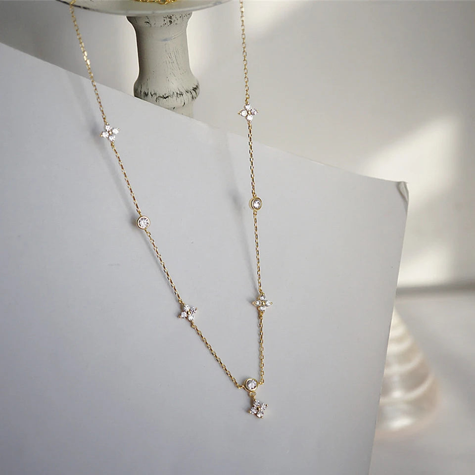 Lucky Bloom Zircon Necklace
