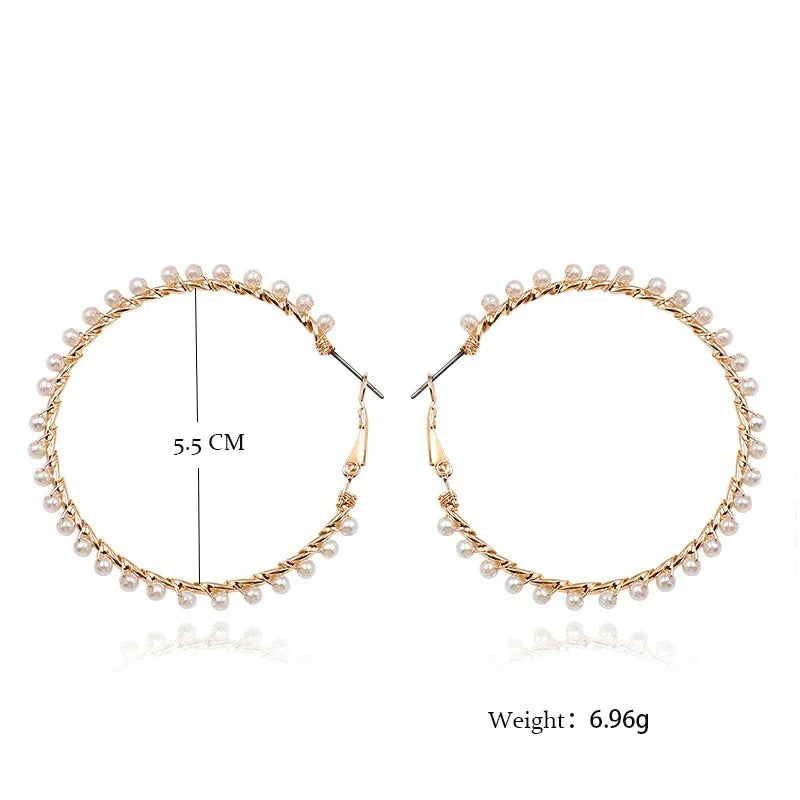 Royal Pearl Halo Hoops