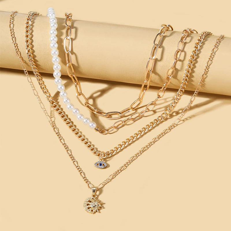 Turkish Evil Eye & Pearl Choker